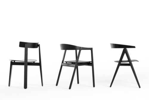 Gazzda Muna Oak Lacquered black Chair stoel-Zwart gelakt