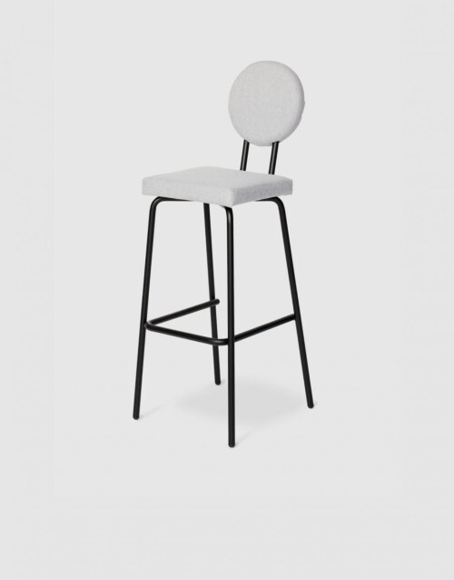 Puik Option Barstool barkruk Zithoogte 65 cm-Vierkante zit, ronde rug-Licht grijs