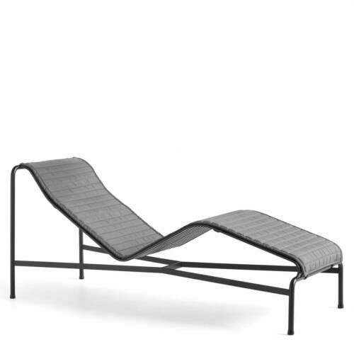 HAY Palissade Outdoor lounge stoel quilted kussen-Anthracite
