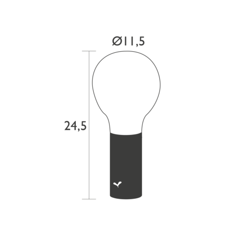 Fermob Aplô Portable tafellamp Magnetic Base-Black Cherry