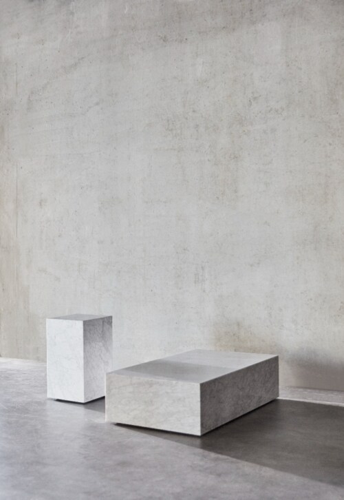 Audo Copenhagen Plinth Tall bijzettafel-White Carrara