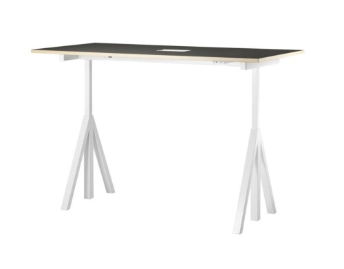 String Works desk bureau hoogte verstelbaar-180x90 cm-Charcoal linoleum