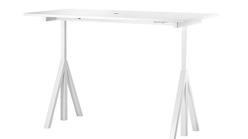 String Works desk bureau hoogte verstelbaar-180x90 cm-Wit laminaat