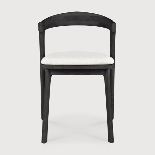 Ethnicraft Bok outdoor stoel met zitkussen-Off White-Teak zwart
