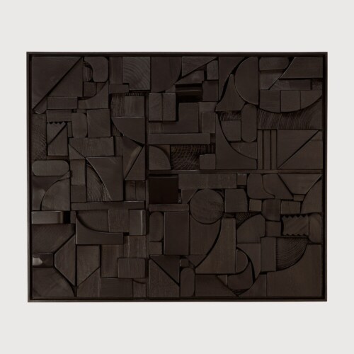 Ethnicraft Bricks muurdecoratie rechthoekig-120x90-Black