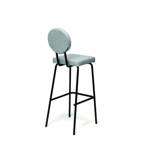 Puik Option Barstool barkruk Zithoogte 75 cm-Licht grijs-Vierkante zit, ronde rug