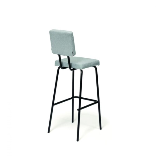 Puik Option Barstool barkruk  Zithoogte 75 cm-Licht grijs-Vierkante zit, vierkante rug