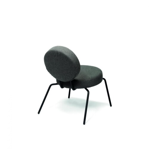 Puik Option Lounge fauteuil-Donker grijs-Ronde zit, ronde rug