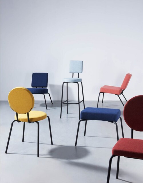 Puik Option Chair stoel-Blauw-Vierkante zit, ronde rug