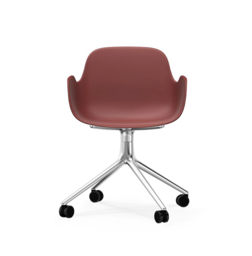 Normann Copenhagen Form Swivel bureaustoel aluminium onderstel-Red