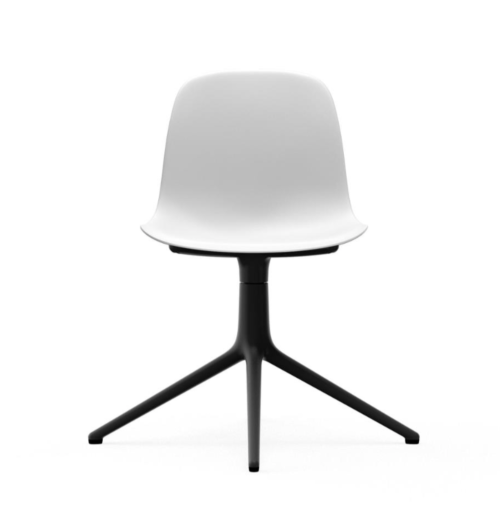 Normann Copenhagen Form Swivel stoel zwart aluminium onderstel-White