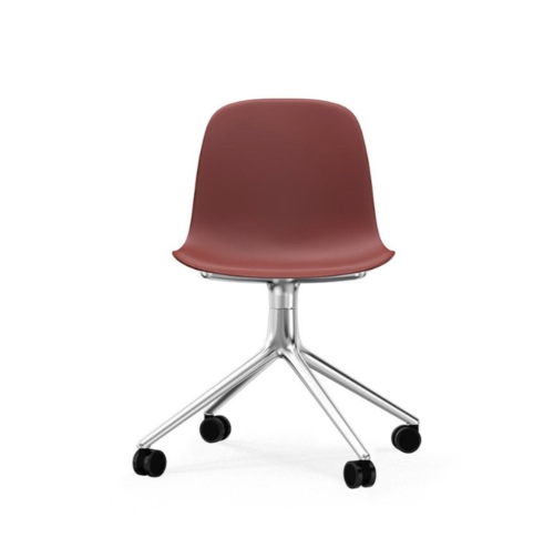 Normann Copenhagen Form Swivel zonder arm bureaustoel aluminium onderstel-Red