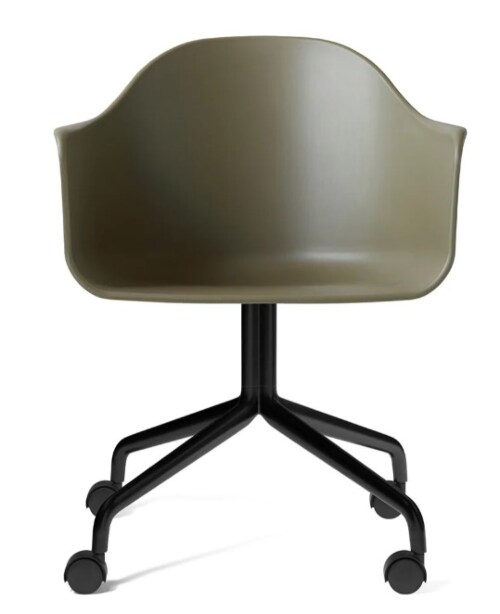 Audo Copenhagen Harbour stoel - zwart onderstel-Olive