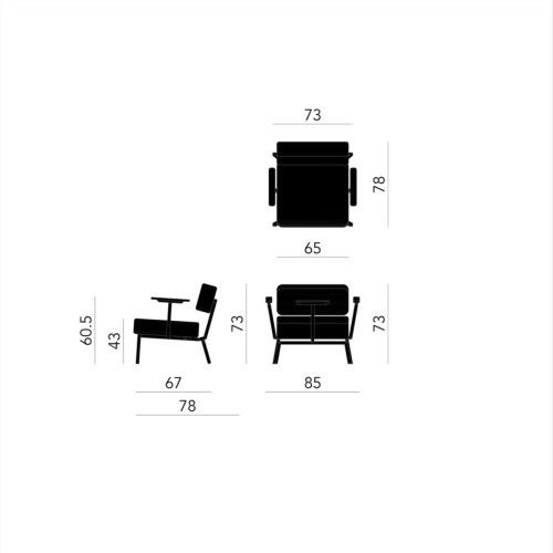Studio HENK Ode Lounge Armchair wit frame-Tonica 2-523
