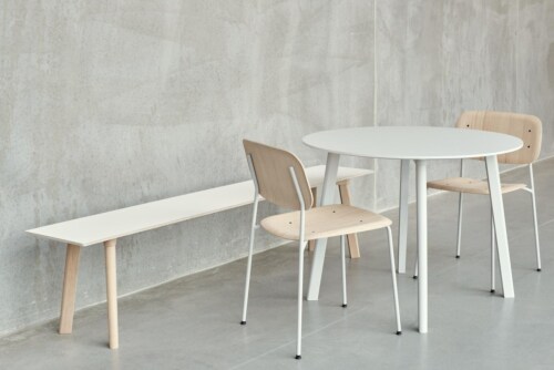 HAY CPH Deux 220 tafel-Pearl white-75x73 cm (Øxh)-Massief beuken onbehandeld