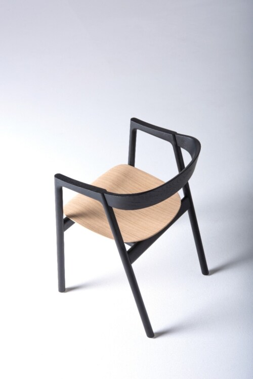 Gazzda Muna Oak Lacquered black Chair stoel-Eiken fineer/White oil
