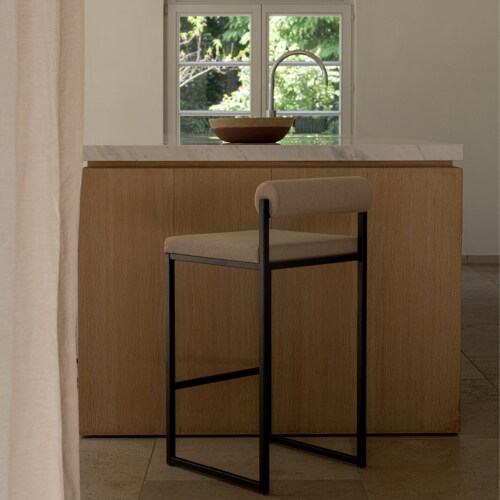 Studio HENK Bolster Bar Stool wit frame-Cube Natural 01-86 cm