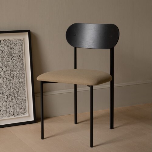 Studio HENK Oblique Chair zwart frame-Cube Niagara 158-Hardwax oil natural