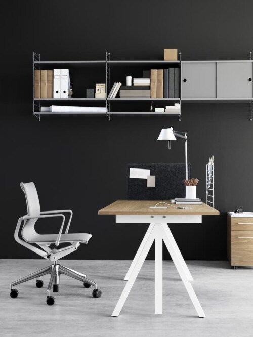 String Works desk bureau hoogte verstelbaar-140x78 cm-Eiken