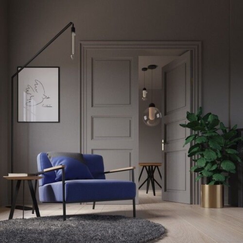 Studio HENK Co fauteuil met zwart frame-Halling 65-980 gelakt