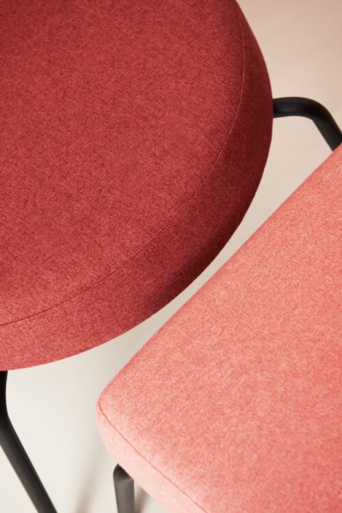 Puik Option Lounge fauteuil-Roze-Vierkante zit, ronde rug