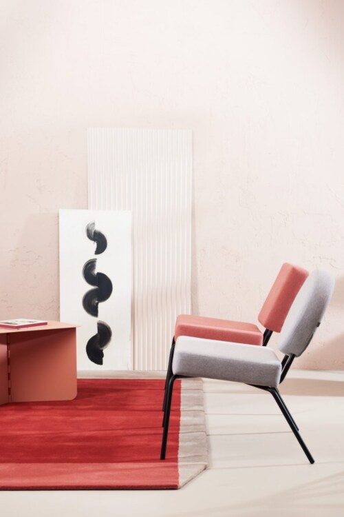 Puik Option Lounge fauteuil-Terracotta-Vierkante zit, vierkante rug