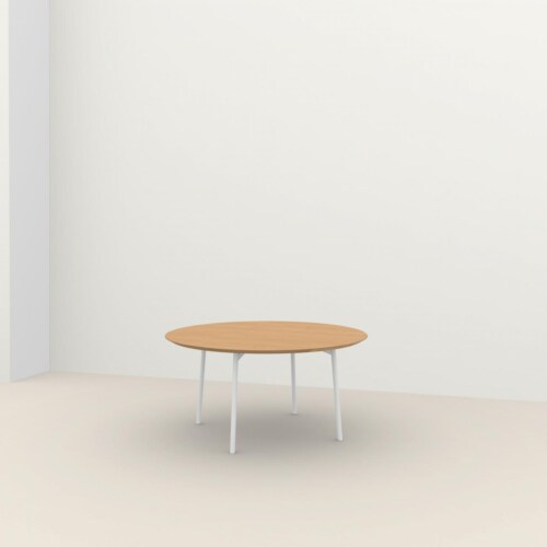 Studio HENK Flyta Quadpod tafel wit frame 3 cm-∅ 150 cm-Hardwax oil light