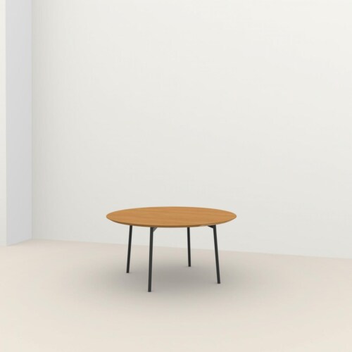 Studio HENK Flyta Quadpod tafel zwart frame 3 cm-∅ 130 cm-Hardwax oil natural