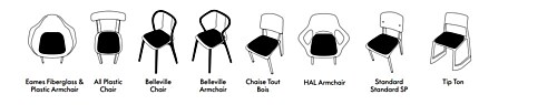 Vitra Soft Seats zitkussen type A-Plano / Nero-Cream white