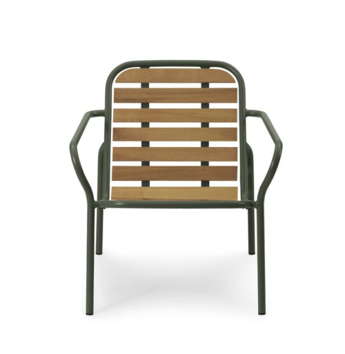Normann Copenhagen Vig lounge stoel met hout-Dark green