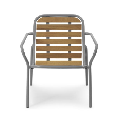 Normann Copenhagen Vig lounge stoel met hout-Grey