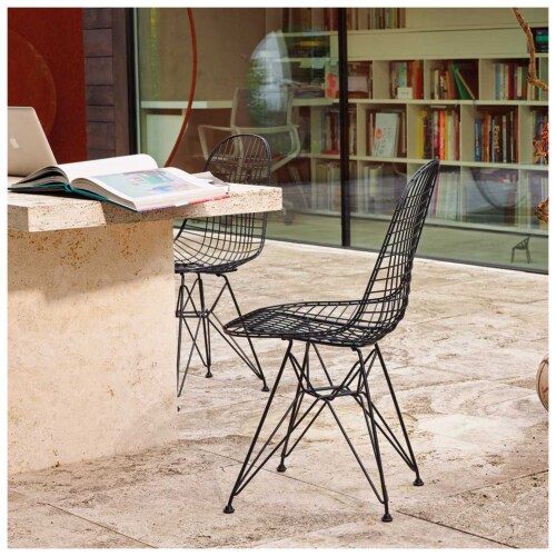 Vitra Eames Wire Chair DKR stoel-Donker grijs