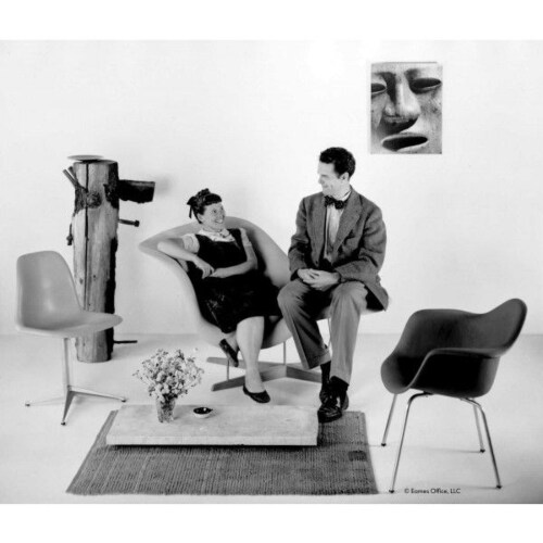 Vitra Eames DAW stoel met zwart esdoorn onderstel-IJsgrijs
