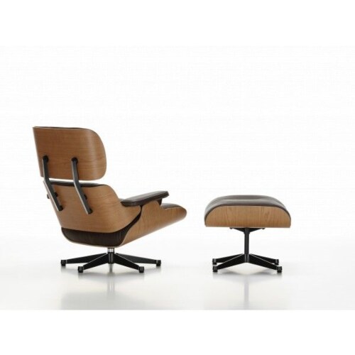 Vitra Eames Lounge chair fauteuil + Ottoman kersen chocolate NW