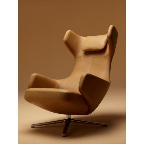 Vitra Grand Repos relaxfauteuil-Leer zand