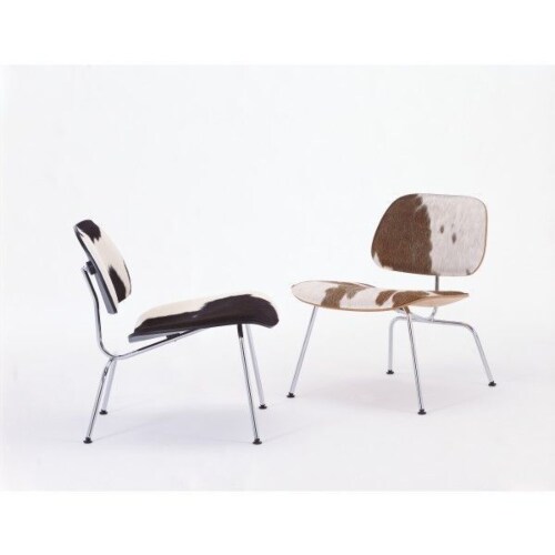 Vitra Eames LCM Calf's Skin fauteuil-Vacht bruin/wit