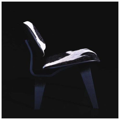 Vitra Eames LCW Calf's Skin stoel-Zwart-wit
