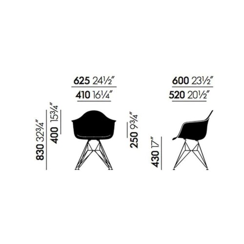 Vitra Eames DAR stoel met wit gepoedercoat onderstel-Sunlight