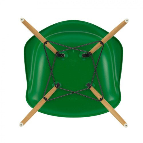 Vitra Eames DAW stoel met essenhout onderstel-Groen