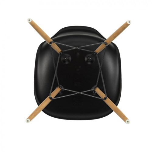 Vitra Eames DSW stoel met essenhout onderstel-Zwart