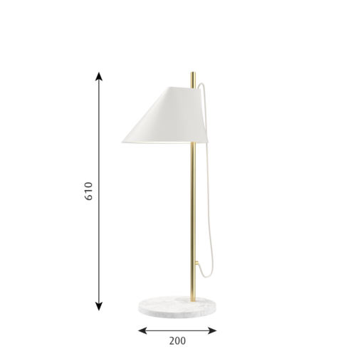 Louis Poulsen Yuh LED marmer tafellamp-Wit marmer