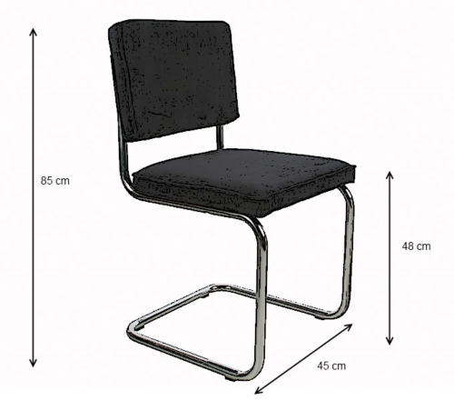 Zuiver Ridge Rib Brushed metal stoel-Licht grijs