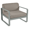 Fermob Bellevie fauteuil met grey taupe zitkussen